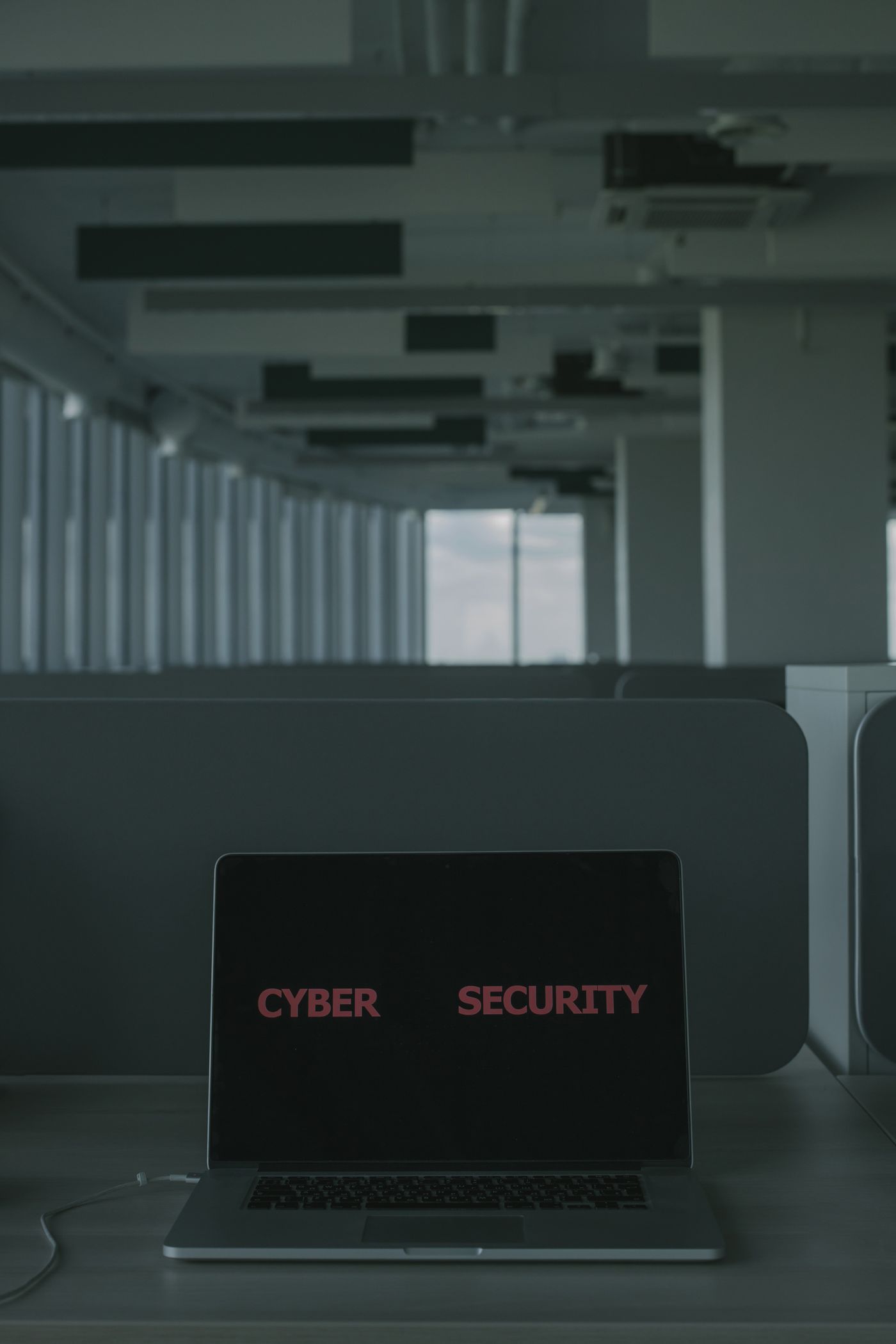 Laptop displaying a cyber security screen